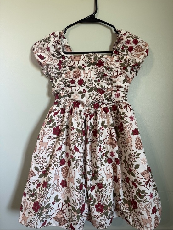 Catherine Malandrino Other - Catherine Malandrino White Dress with Red and Green Holiday Print